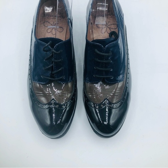 Wonder  navy and blue patten leather platform loafers‎ size 7-7.5 39 euro size39 - Picture 3 of 14